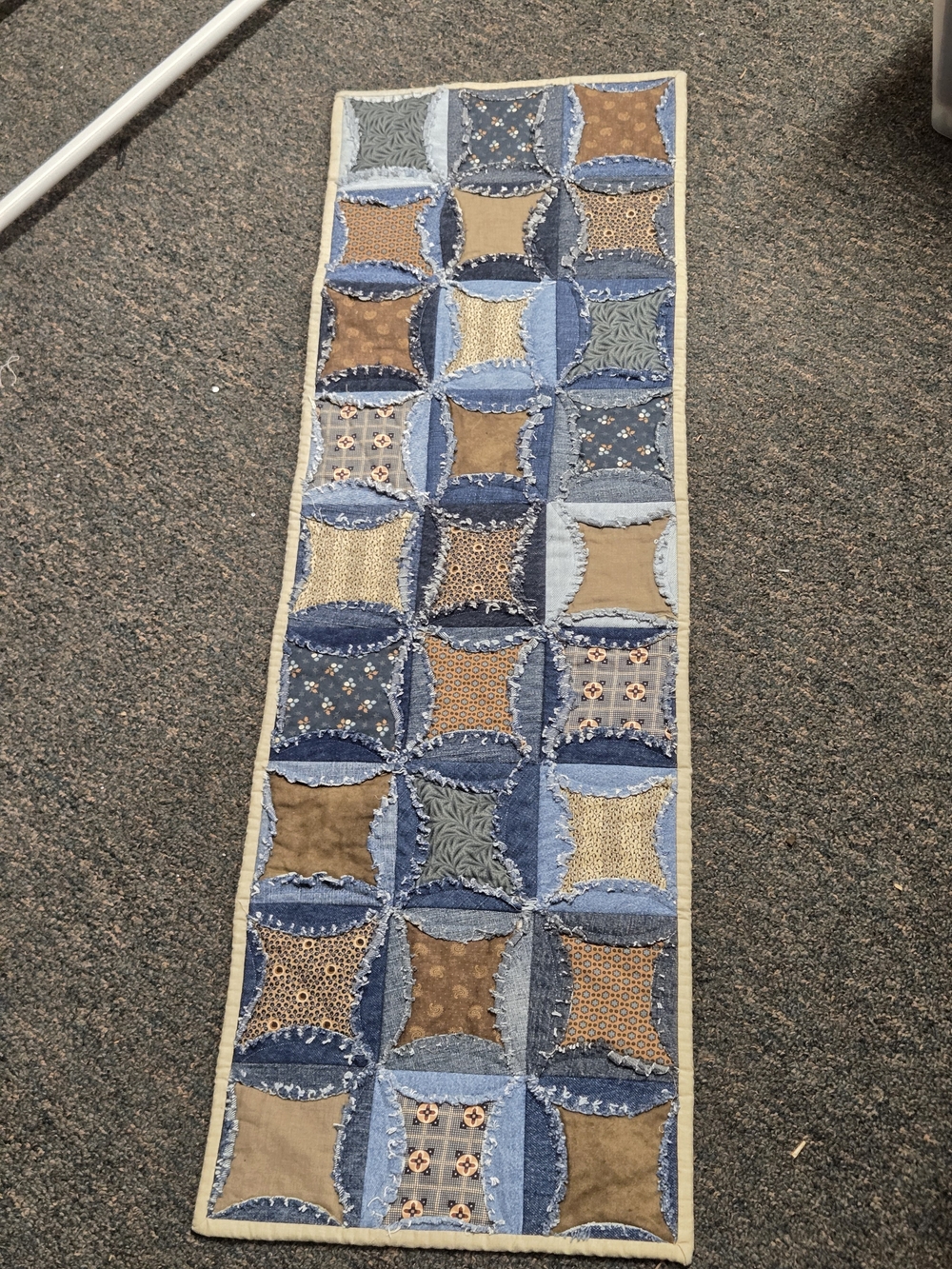 Handmade Reversible Denim Patchwork Table Runner